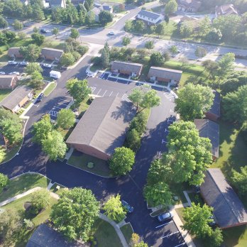 Deerfield Commons aerial view of buildings