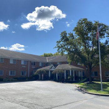 parking lot view of building entrance